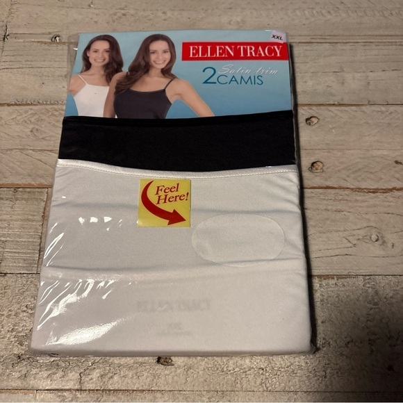 Ellen Tracy Tops - Ellen Tracey 2 Satin Trim Camis Women’s Sz XXL 20-22 Ultra Soft Natural Slimming